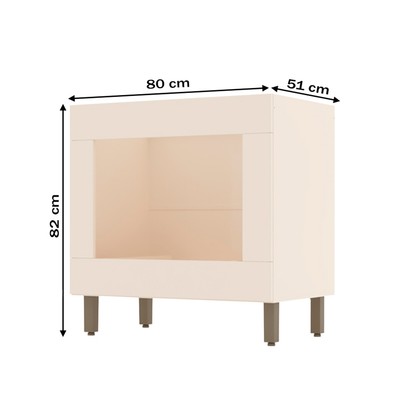 Balcão de Cozinha para Forno de Embutir Connect Off White - Henn