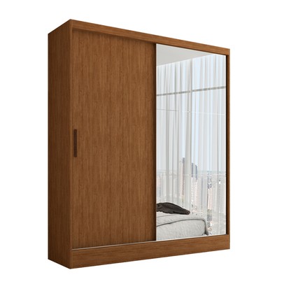 Guarda-Roupa Solteiro Istambul 2 Portas 2 Gavetas com Espelho Naturale Tx - Panorama Móveis