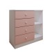 Cômoda Infantil Escotilha 1 Porta 4 Gavetas Branco/Rosa - Panorama Móveis
