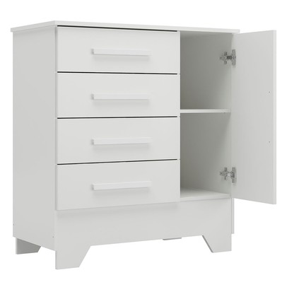 Cômoda Infantil Kids 1 Porta 4 Gavetas Branco - Panorama Móveis
