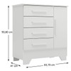 Cômoda Infantil Kids 1 Porta 4 Gavetas Branco - Panorama Móveis