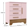 Cômoda Infantil Kids 1 Porta 4 Gavetas Rosa/Nature - Panorama Móveis