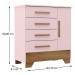 Cômoda Infantil Kids 1 Porta 4 Gavetas Rosa/Nature - Panorama Móveis