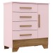 Cômoda Infantil Kids 1 Porta 4 Gavetas Rosa/Nature - Panorama Móveis