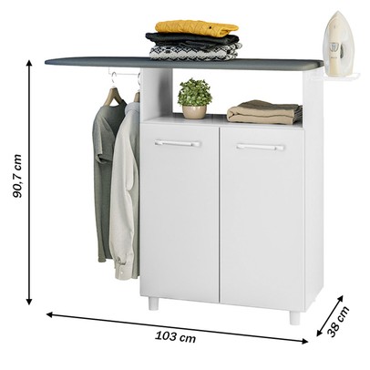 Tábua de Passar Roupa Melissa 2 Portas Branco - Nicioli