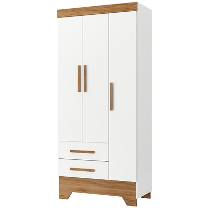 Guarda-Roupa Infantil Doce Sonho 3 Portas 2 Gavetas Branco/Nature - Panorama Móveis