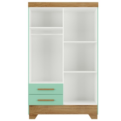 Guarda-Roupa Infantil 4 Portas 2 Gavetas Verde/Nature - Panorama Móveis