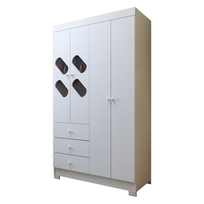 Guarda-Roupa Infantil Escotilha 4 Portas 3 Gavetas Branco - Panorama Móveis