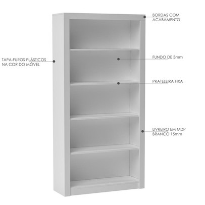 Estante para Livros Bl 01 Branco - Brv Móveis