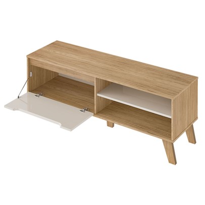 Sala de Estar Completa para TV Até 60 Polegadas Lótus 1 Porta Carvalho/Off White - Artely Móveis