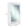 Guarda-Roupa Solteiro Lyon 2 Portas de Correr 2 Gavetas Espelhado Branco - Doripel Móveis
