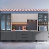 Cozinha Completa Cambará 16 Portas 3 Gavetas Fumê/Grafite - Quiditá Móveis