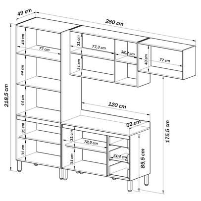 Cozinha Completa Jequitibá 9 Portas 3 Gavetas Montana/Fumê - Quiditá Móveis