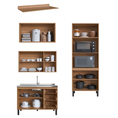 Cozinha Completa Jequitibá 9 Portas 3 Gavetas Montana/Fumê - Quiditá Móveis