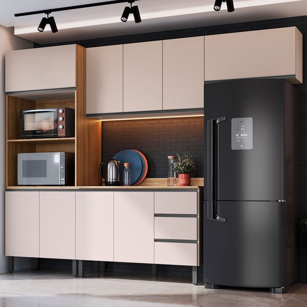 Cozinha Completa Jequitibá 9 Portas 3 Gavetas Montana/Fumê - Quiditá Móveis