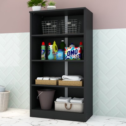 Armário Multiuso Atenas 2 Portas Preto Fosco - Panorama Móveis