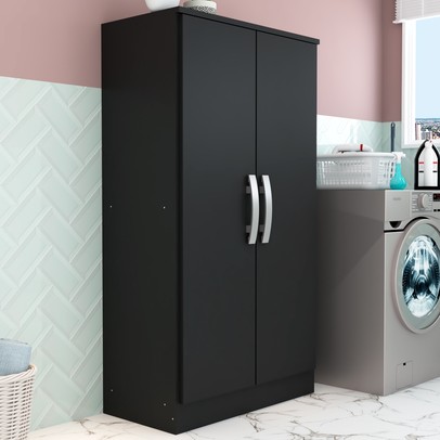 Armário Multiuso Atenas 2 Portas Preto Fosco - Panorama Móveis