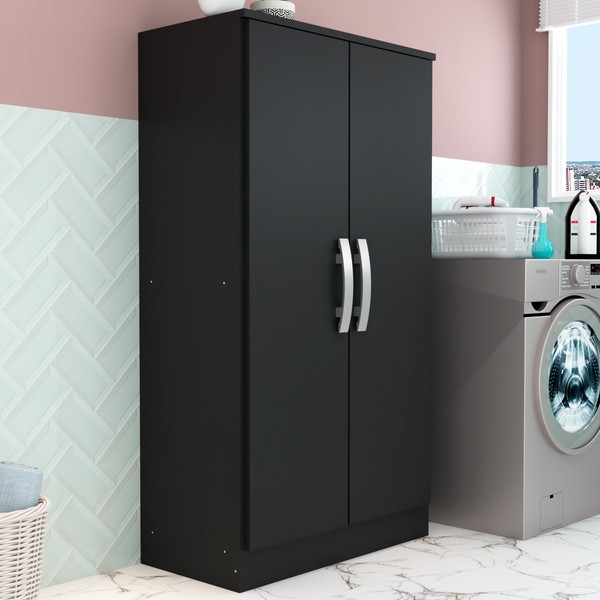 Armário Multiuso Atenas 2 Portas Preto Fosco - Panorama Móveis