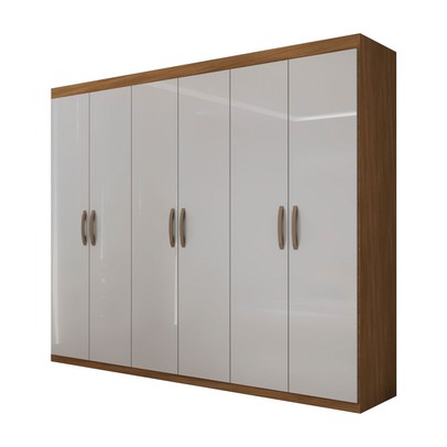 Guarda-Roupa Casal Vaticano 6 Portas 2 Gavetas Marrocos/Off White - Panorama Móveis