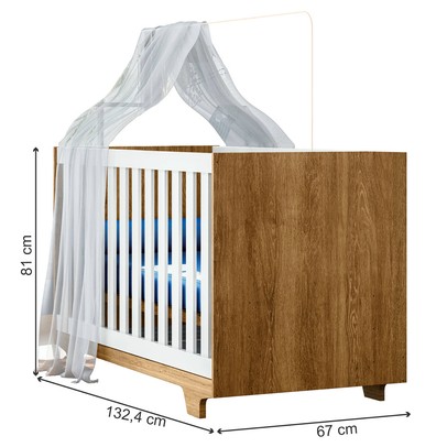 Berço Mini Cama Life 100% Mdf Branco/ Madeirado Ypê - Tigus