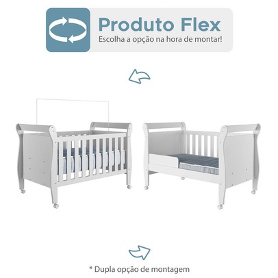 Berço Mini Cama Slim 100% Mdf Branco Tigus Baby