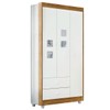 Guarda Roupa de Bebê Life 100% Mdf 3 Portas 2 Gavetas Flex Branco/Ypê/Branco - Tigus Baby