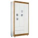 Guarda Roupa de Bebê Life 100% Mdf 3 Portas 2 Gavetas Flex Branco/Ypê/Branco - Tigus Baby