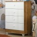 Cômoda de Bebê Soft Life 4 Gavetas Branco/Madeirado Ypê - Tigus