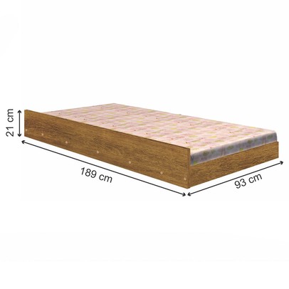 Cama Infantil Auxiliar Solteiro 100% Mdf Ypê - Tigus Baby