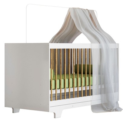 Berço Mini Cama Flocos 100% Mdf Branco - Tigus