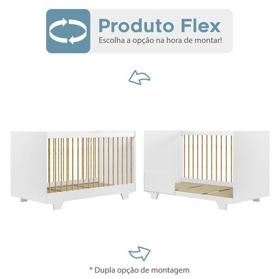 Berço Mini Cama Flocos 100% Mdf Branco - Tigus