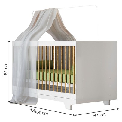 Berço Mini Cama Flocos 100% Mdf Branco - Tigus