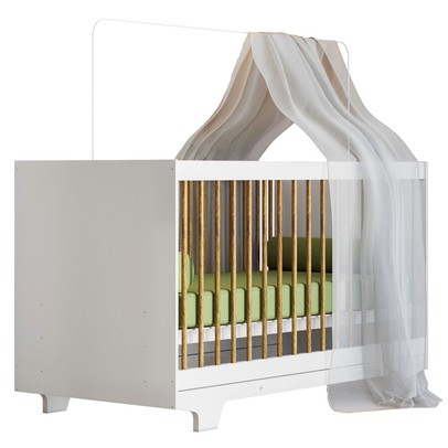 Berço Mini Cama Flocos 100% Mdf com Colchão Branco - Tigus