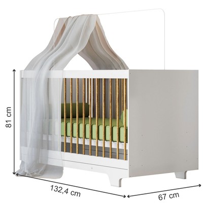 Berço Mini Cama Flocos 100% Mdf com Colchão Branco - Tigus