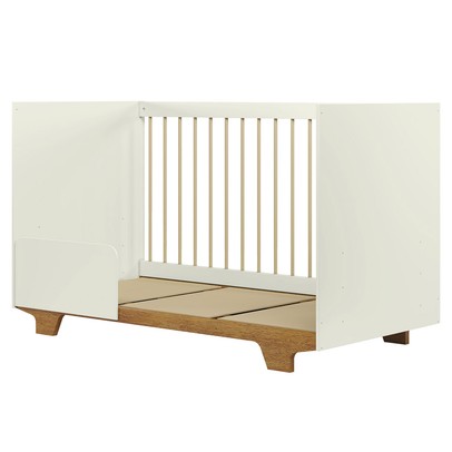 Berço Mini Cama Flocos 100% Mdf com Colchão Branco/Ypê - Tigus