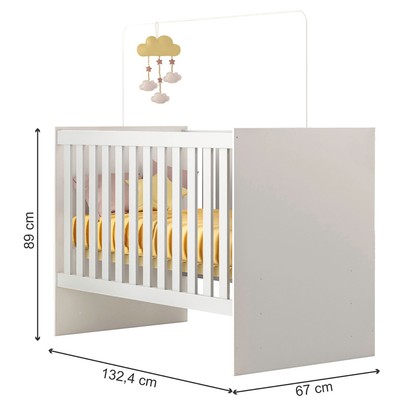 Berço Life 100% Mdf com Mosquiteiro Branco - Tigus Baby