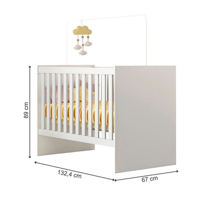 Berço Cama Life 100% Mdf com Colchão Branco - Tigus Baby