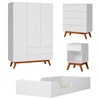 Quarto Infantil Completo Retrô 3 Portas 7 Gavetas Branco - Panorama Móveis