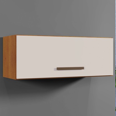 Armário Aéreo Cozinha Atenas Nature/Off White - Kaiki Móveis