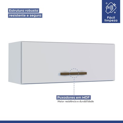 Armário Aéreo Cozinha Atenas Branco - Kaiki Móveis