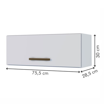 Armário Aéreo Cozinha Atenas Branco - Kaiki Móveis