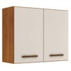Armario Aéreo Cozinha 2 Portas Valencia Nature/Off White - Kaiki Móveis