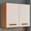 Armario Aéreo Cozinha 2 Portas Valencia Nature/Off White - Kaiki Móveis