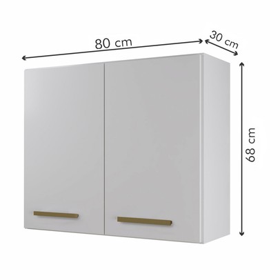 Armario Aéreo Cozinha 2 Portas Valencia Branco - Kaiki Móveis