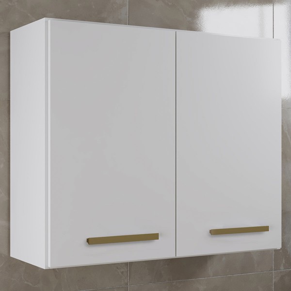 Armario Aéreo Cozinha 2 Portas Valencia Branco - Kaiki Móveis