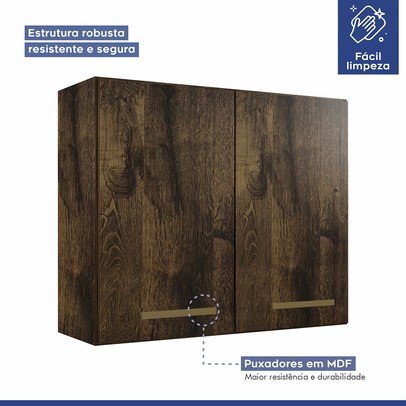 Armario Aéreo Cozinha 2 Portas Valencia Ypê - Kaiki Móveis