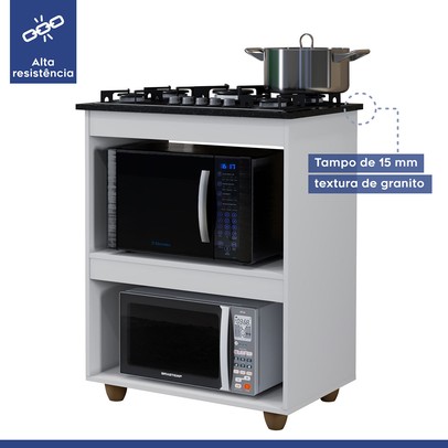 Armário de Cozinha para Cooktop Turim Branco - Kaiki Móveis