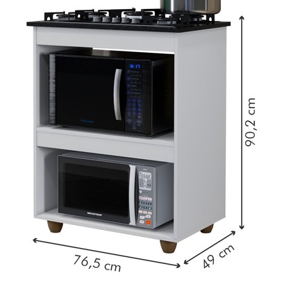 Armário de Cozinha para Cooktop Turim Branco - Kaiki Móveis