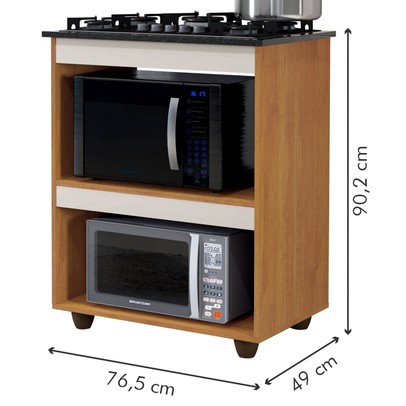 Armário de Cozinha para Cooktop Turim Nature/Off White - Kaiki Móveis