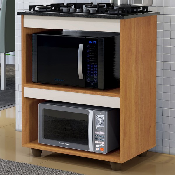 Armário de Cozinha para Cooktop Turim Nature/Off White - Kaiki Móveis